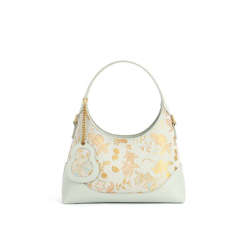 Song Brocade GoldFish Embroidery Silk Craftsmanship Crossbody view