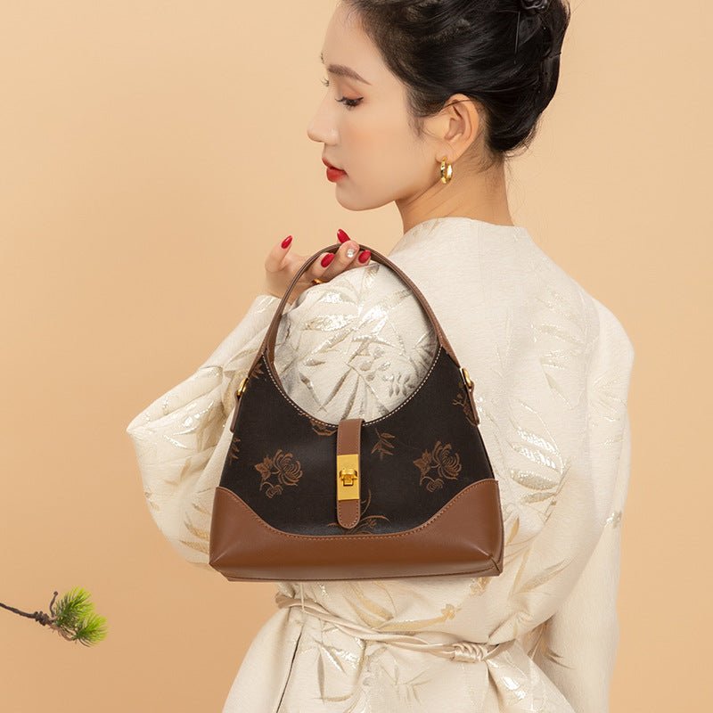 XiangYunSha Rose Embroidery Silk Craftsmanship Crossbody view