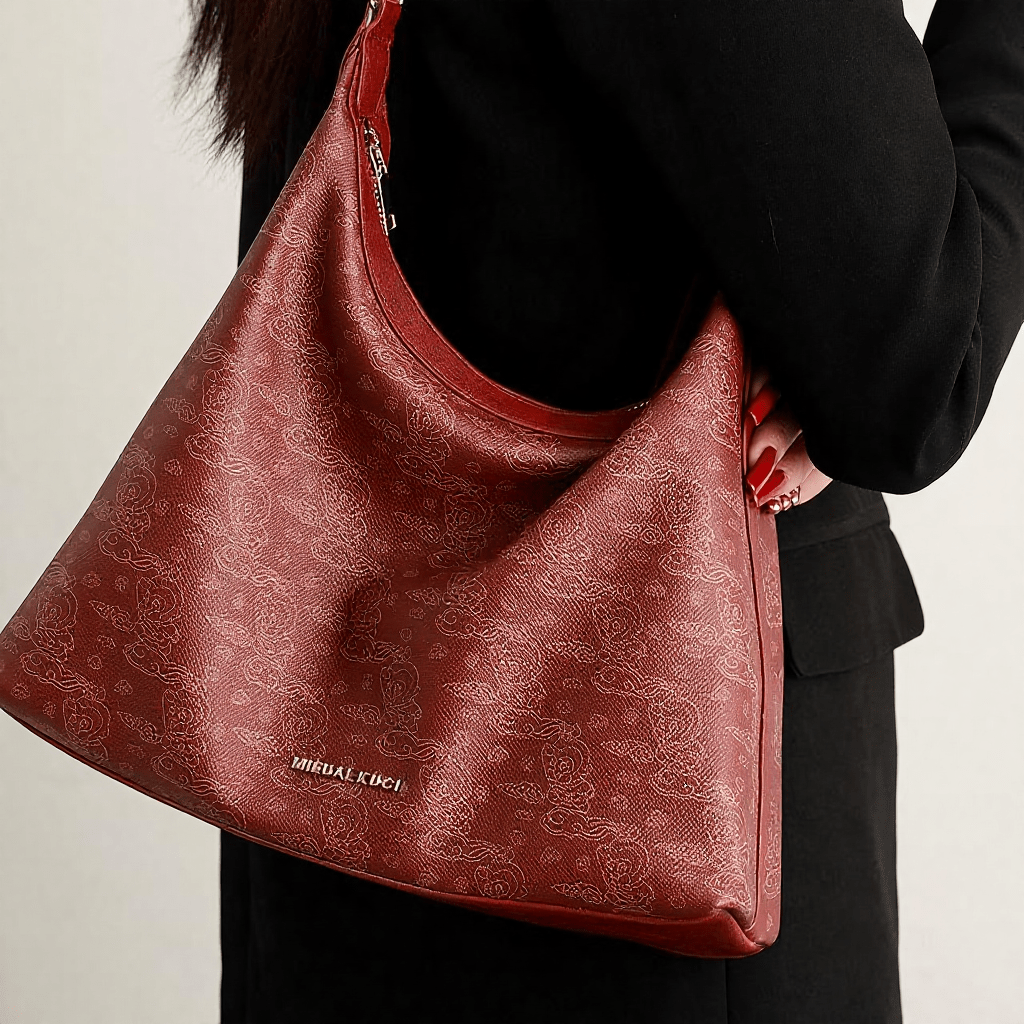 Modern Mandarin Primate Embroidery Silk Craftsmanship Crossbody red view